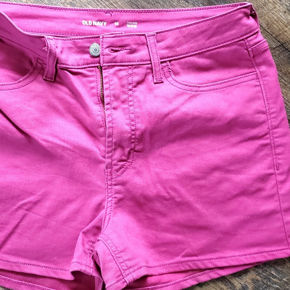 Vibrant Pink Jean Shorts with Tailored Fit